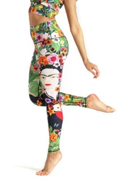 Kahlo Printed Yoga Leggings -YOGA DEMOCRACY Sales 1101 FRIDA LEFT