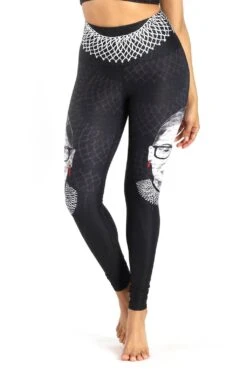 Notorious RBG Printed Yoga Leggings -YOGA DEMOCRACY Sales 1101 NOTORIOUS RBG FRONT