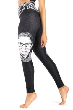 Notorious RBG Printed Yoga Leggings -YOGA DEMOCRACY Sales 1101 NOTORIOUS RBG LEFT