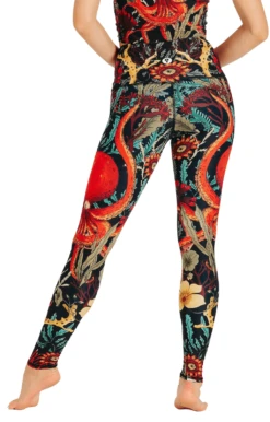 Coral My Name Printed Yoga Leggings -YOGA DEMOCRACY Sales 1103 CORAL BACK