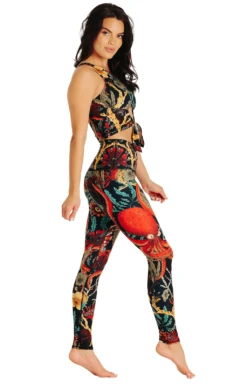 Coral My Name Printed Yoga Leggings -YOGA DEMOCRACY Sales 1103 CORAL FULLBODY