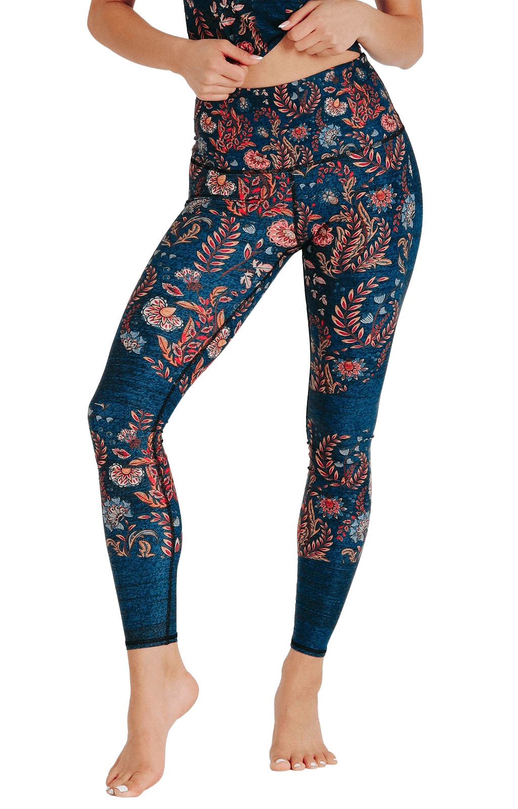 Festival Denim Printed Yoga Leggings 1 Festival Denim Printed Yoga Leggings