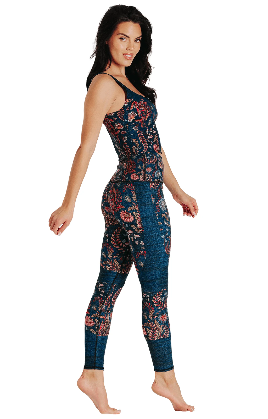 Festival Denim Printed Yoga Leggings 5 Festival Denim Printed Yoga Leggings - Image 5