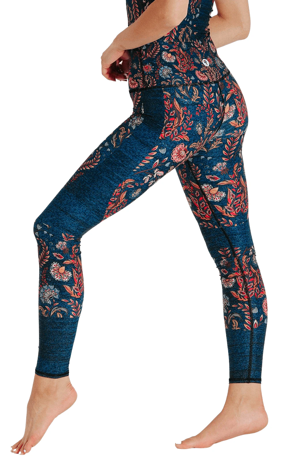 Festival Denim Printed Yoga Leggings 3 Festival Denim Printed Yoga Leggings - Image 3