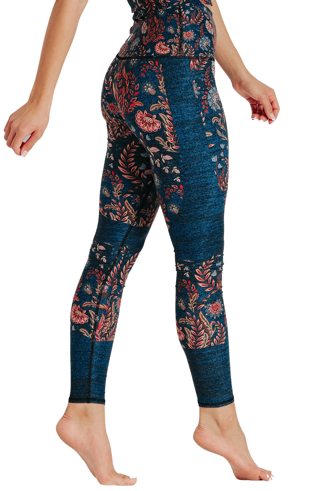 Festival Denim Printed Yoga Leggings 2 Festival Denim Printed Yoga Leggings - Image 2