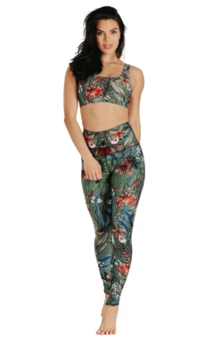 Green Thumb Printed Yoga Leggings -YOGA DEMOCRACY Sales 1103 GT FULLBODY