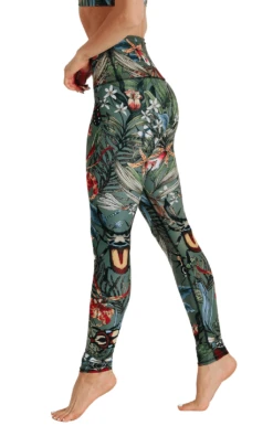 Green Thumb Printed Yoga Leggings -YOGA DEMOCRACY Sales 1103 GT LEFT