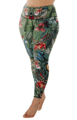 Green Thumb Printed Yoga Leggings -YOGA DEMOCRACY Sales 1103 GreenThumb front removebg