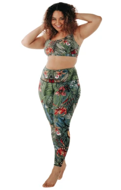 Green Thumb Printed Yoga Leggings -YOGA DEMOCRACY Sales 1103 GreenThumb full removebg