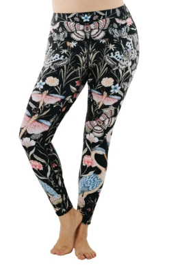 Pretty In Black Printed Yoga Legging -YOGA DEMOCRACY Sales 1103 PIB front removebg