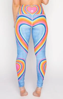Rainbow Love Printed Yoga Leggings -YOGA DEMOCRACY Sales 1103 RainbowLove Back