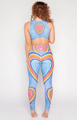 Rainbow Love Printed Yoga Leggings -YOGA DEMOCRACY Sales 1103 RainbowLove FullBody