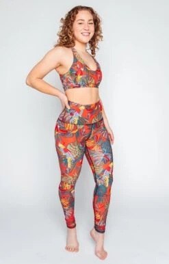 Tropical Paradise Printed Yoga Leggings -YOGA DEMOCRACY Sales 1103 TropicalParadise FullBody