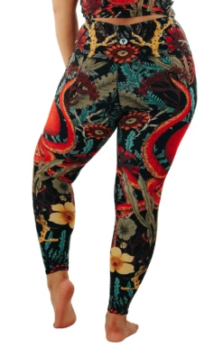 Coral My Name Printed Yoga Leggings -YOGA DEMOCRACY Sales 1103 coral back removebg