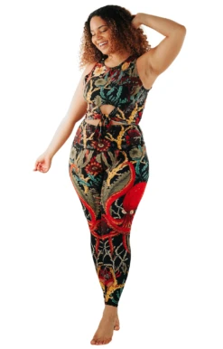 Coral My Name Printed Yoga Leggings -YOGA DEMOCRACY Sales 1103 coral full removebg