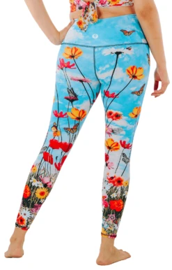 Flower Bomb Printed Yoga Leggings -YOGA DEMOCRACY Sales 1103 flowerbomb back removebg