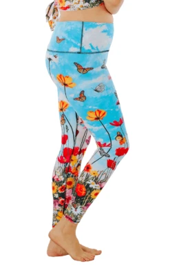 Flower Bomb Printed Yoga Leggings -YOGA DEMOCRACY Sales 1103 flowerbomb front removebg