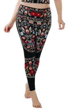Rustica Printed Yoga Leggings -YOGA DEMOCRACY Sales 1103 rustica front removebg