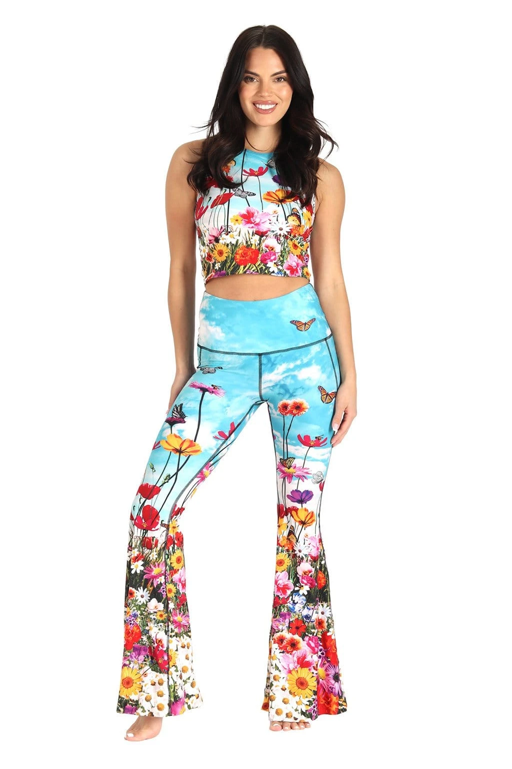 Flower Bomb Printed Bell Bottoms 2 Flower Bomb Printed Bell Bottoms - Image 2
