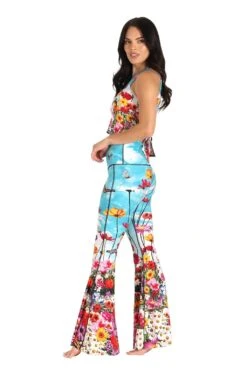 Flower Bomb Printed Bell Bottoms 8 Flower Bomb Printed Bell Bottoms -YOGA DEMOCRACY Sales 1114 FLOWER BOMB 6