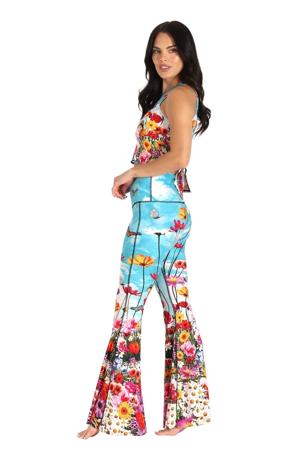 Flower Bomb Printed Bell Bottoms 3 Flower Bomb Printed Bell Bottoms - Image 3
