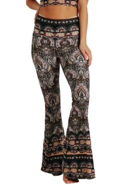 Espresso Yourself Printed Bell Bottoms -YOGA DEMOCRACY Sales 1114133 Espresso Yourself Front3