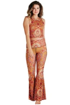 Rad Paisley Printed Bell Bottoms -YOGA DEMOCRACY Sales 1114135 Rad Paisley Bell Bottoms Front1