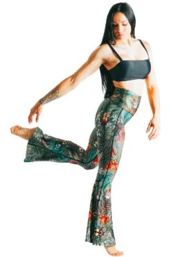 Green Thumb Printed Bell Bottoms -YOGA DEMOCRACY Sales 111476 Green Thumb Front 1