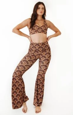 Art Deco Printed Bell Bottoms -YOGA DEMOCRACY Sales 1114 ArtDeco fullbody