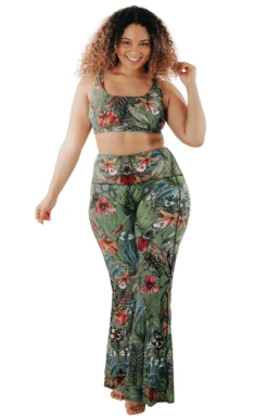 Green Thumb Printed Bell Bottoms 14 Green Thumb Printed Bell Bottoms -YOGA DEMOCRACY Sales 1114 GT full removebg