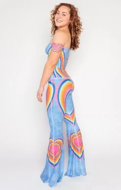 Rainbow Love Printed Bell Bottoms -YOGA DEMOCRACY Sales 1114 RainbowLove Fullbody