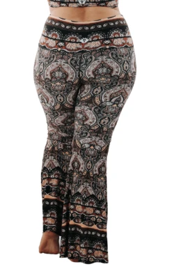 Espresso Yourself Printed Bell Bottoms -YOGA DEMOCRACY Sales 1114 espresso back removebg