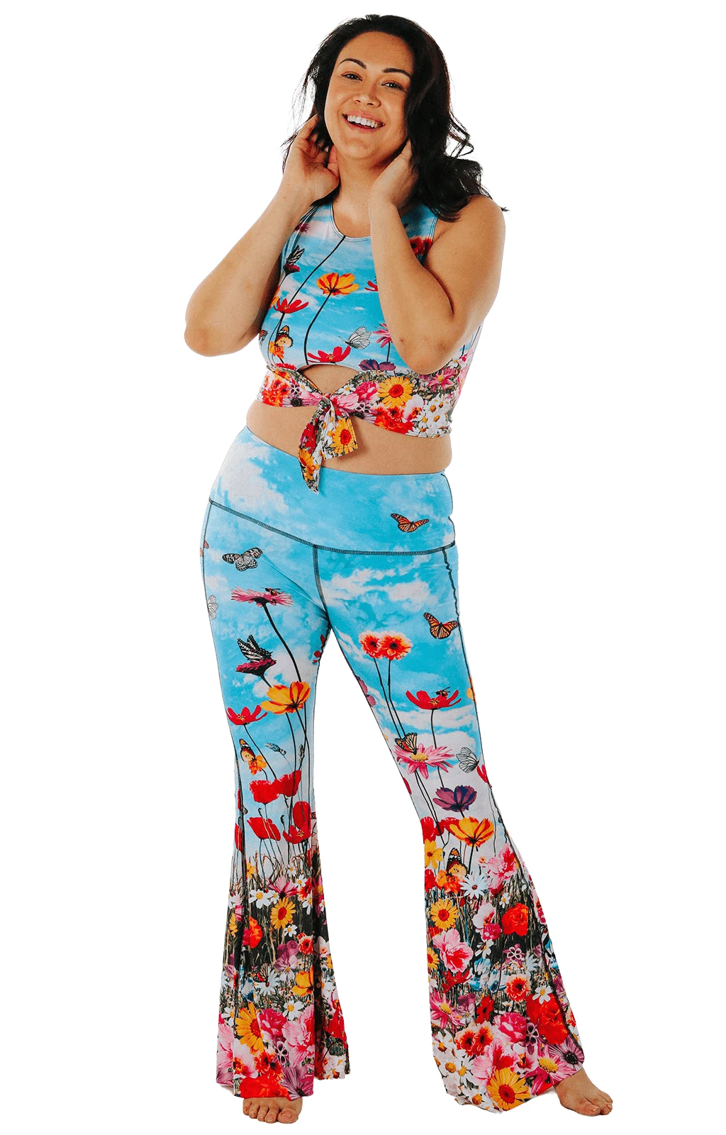 Flower Bomb Printed Bell Bottoms 6 Flower Bomb Printed Bell Bottoms - Image 6
