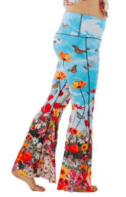 Flower Bomb Printed Bell Bottoms 10 Flower Bomb Printed Bell Bottoms -YOGA DEMOCRACY Sales 1114 flowerbomb side removebg