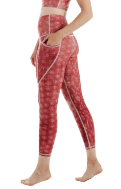 7/8 Boundless Legging With Pockets In Terracotta Time -YOGA DEMOCRACY Sales 1115 terracotta Side removebg sw