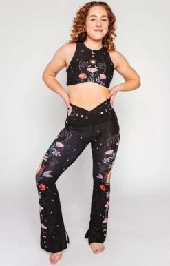 Split Flare Pant In Celestial Timing -YOGA DEMOCRACY Sales 1116 CelestialTiming Fullbody