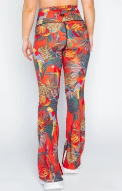 Split Flare Pant In Tropical Paradise -YOGA DEMOCRACY Sales 1116 TropicalParadise Back