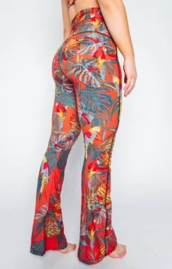 Split Flare Pant In Tropical Paradise -YOGA DEMOCRACY Sales 1116 TropicalParadise Right
