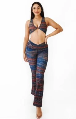 Split Flare Pant In Pedra -YOGA DEMOCRACY Sales 1116 mountain fullbody