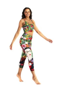 Kahlo Printed Yoga Crops -YOGA DEMOCRACY Sales 1201 FRIDA FULL 2