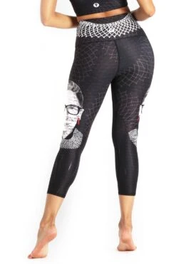 Notorious RBG Printed Yoga Crops -YOGA DEMOCRACY Sales 1201 NOTORIOUS RBG BACK