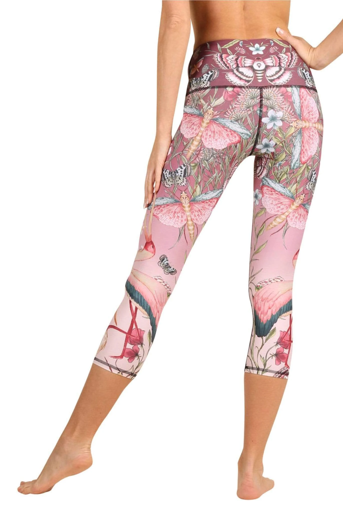Pretty In Pink Printed Yoga Crops 3 Pretty In Pink Printed Yoga Crops - Image 3