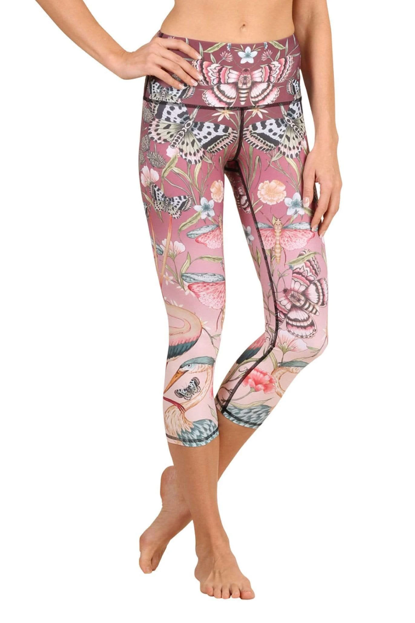 Pretty In Pink Printed Yoga Crops 1 Pretty In Pink Printed Yoga Crops