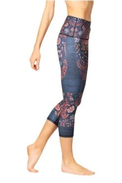 Festival Denim Printed Yoga Crops -YOGA DEMOCRACY Sales 120178 festival 2
