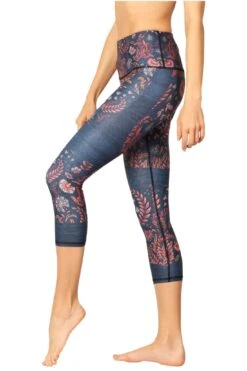 Festival Denim Printed Yoga Crops -YOGA DEMOCRACY Sales 120178 festival 3
