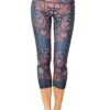 Festival Denim Printed Yoga Crops