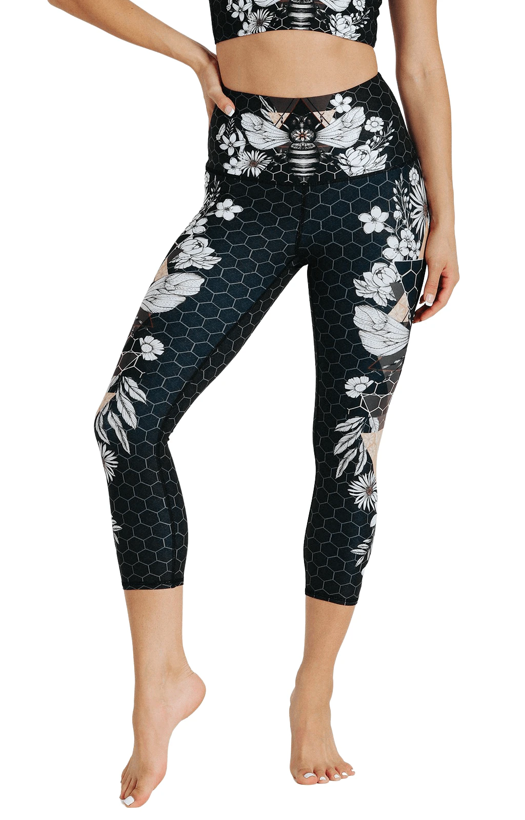 Beeloved Blackout Printed Yoga Crops 2 Beeloved Blackout Printed Yoga Crops - Image 2