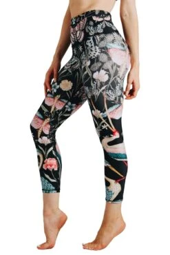 Pretty In Black Printed Yoga Crops 9 Pretty In Black Printed Yoga Crops -YOGA DEMOCRACY Sales 1201 BlackPretty 2