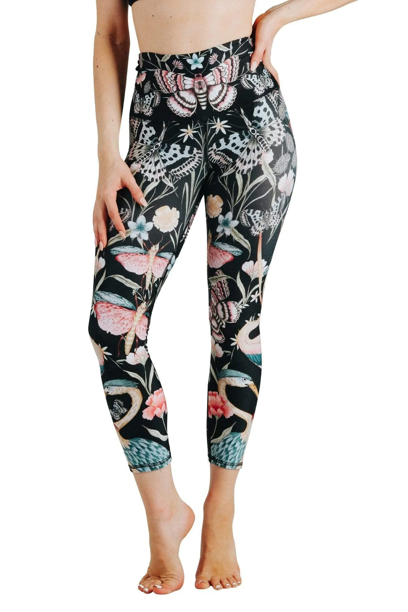 Pretty In Black Printed Yoga Crops 1 Pretty In Black Printed Yoga Crops