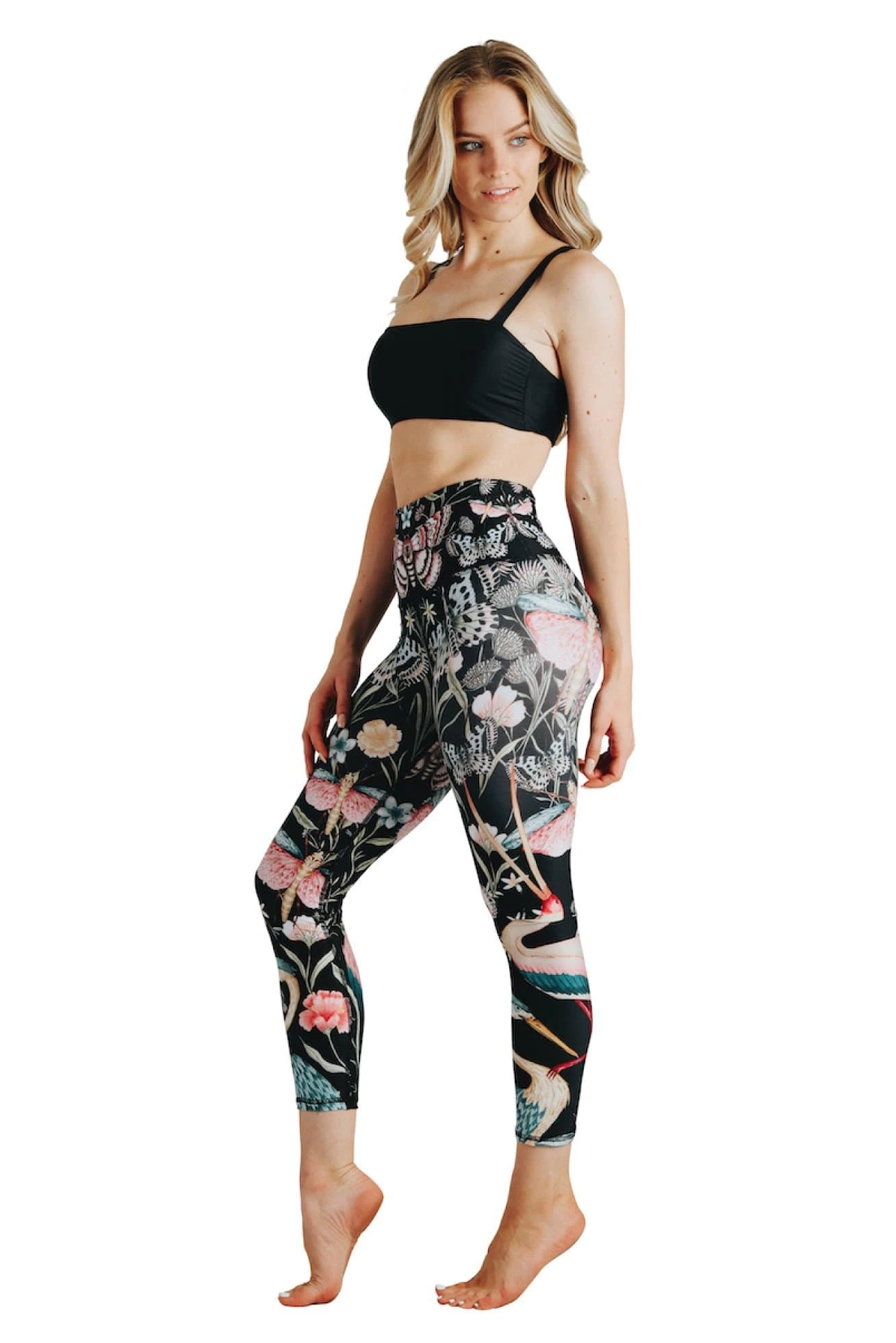 Pretty In Black Printed Yoga Crops 2 Pretty In Black Printed Yoga Crops - Image 2